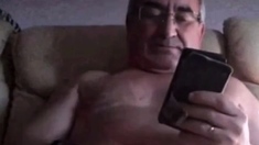 spanish grandpa wanking hard