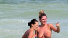 Topless & Bikini Beach Horny Teens - Voyeur Beach Video