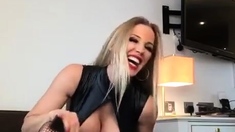 Busty blonde milf fucking in black stockings