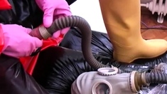 Amateur fetish BDSM action with redhead