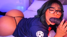 Stacked brunette goes solo toys and masturbation