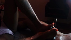 Busty mistress tangent femdom foot fetish