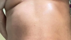 Amateur Babe in Glasses jerks cock for facial