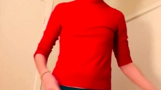 Amateur striptease and Solo masturbation