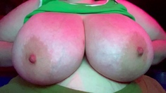 Busty brunette with big boobs rides cock