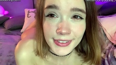 Lovely Amateur teen brunette masturbating outdoor