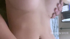 Hot brunette big boobs toying pink pussy