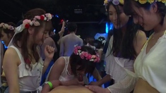 Lovely Asian double blowjob and sex