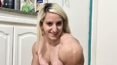 Cumshot amateur MILF suck and jerks dude in the bedroom