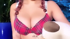 Big boobs milf masturbates with her dildo