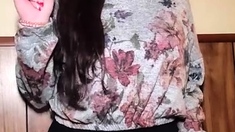 Amateur striptease and Solo masturbation
