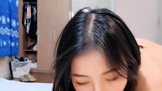 Close up POV of teen sucking cock