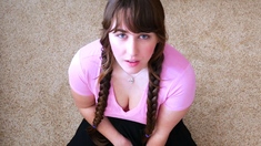 Busty brunette solo masturbation