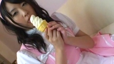 Amateur japanese teen toyed and fucked