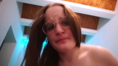Cute redhead GF cell phone POV blowjob