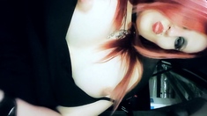 Redhead close up pussy fingering