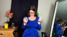 Very hot busty brunette solo masturbation on webcam