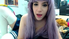 Cute amateur brunette naughty in solo jerking show on camera