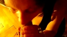 Mature French Amateur Gives a Blowjob on Christmas