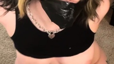 alt girl taped up and showing off her cute prey eyes to you