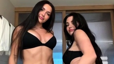 Emily Black And Caryn Beaumont Sexy Curves Strip Tease