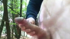 Huge Cock Public Cum in Forest