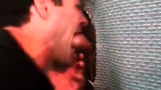 Sucking verbal guy at the glory hole