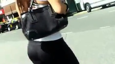 See Through Leggings Thong Walking The Streets