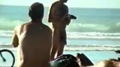 Str8 big dick on beach