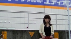 Japanese Crossdresser Outdoor Flashing.