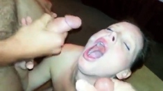 double cum on her face