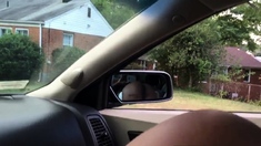 Black slut sucking dick in front seat of car